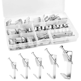 Pack of 175 Picture Hooks for Nailing, Steel, Nails with Hooks, Picture Hooks, Hanging Picture Hooks, Silver Photo Frame Hooks, Hangers, for Heavy Pictures, Photo Frames, Mirrors, Clothes, 5 Sizes