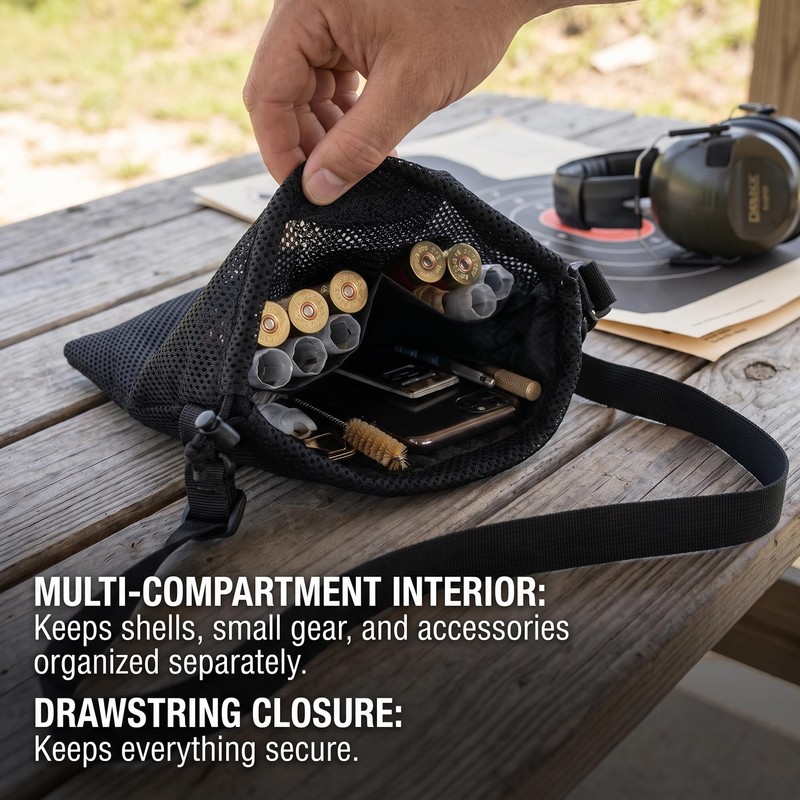 Shooting Gear Mesh Hull Bag: Convertible Waist & Crossbody Sling