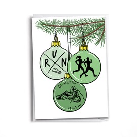 Sole Inspired Runner’s Christmas Card – Holiday Running Greeting Card | Festive Ornament-Themed Card for Runners, Running Buddies & Friends