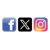 Facebook, Instagram & X Logo Social Media Stickers - Each