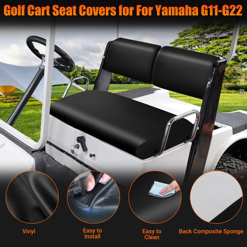 ZWPARTS Golf Cart Front Seat Covers Staple On Replacement for