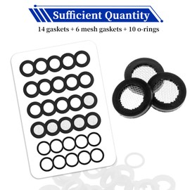 cobee 30 Pcs Shower Head Gasket, Hose Rubber Washer with Wire Mesh, Shower Head Filter Gasket for 1/2" Fixed Shower Head/Handheld Shower Hose(30 Pcs Set)