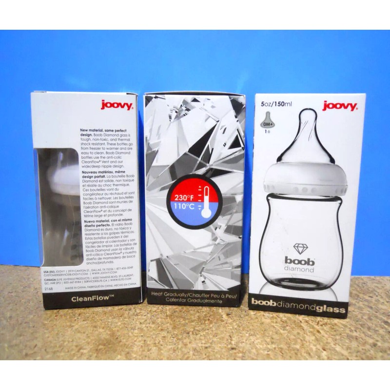 Joovy 3 Pack - Joovy Boob Diamond Glass Baby Bottle