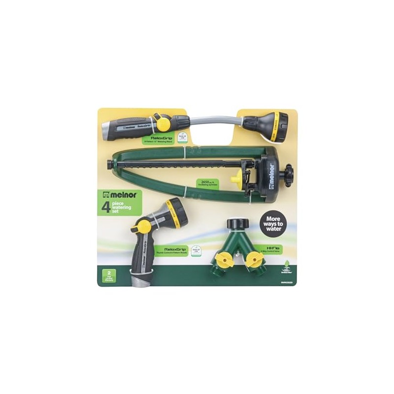 Melnor RelaxGrip 8-Pattern Wand Nozzle, 2650 sq. ft. Oscillating Sprinkler,