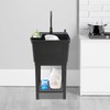 Laundry Sink,Freestanding Plastic Laundry Sink with Storage Rack and Rotatable