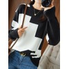 unifiss 033A Knit, Bi-Color, Pattern, Crew Neck, Long Sleeve, Cute,