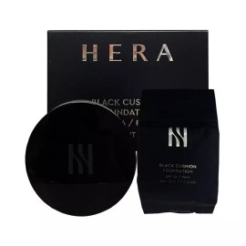 Hera 헤라 블랙쿠션 파운데이션 본품 15g +리필 15g SPF34,PA++ [23N1 베이지] Hera Black Cushion Foundation Full Size 15g + Refill 15g SPF34, PA++ [23N1 Beige]