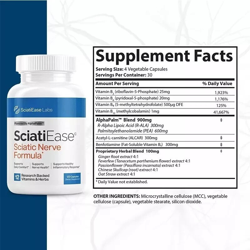 as show SciatiEase Labs Sciati Ease Sciatic Nerve Formula 120
