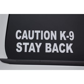 Caution K-9 Stay Back Sticker Vinyl Decal Service Dog (V567) (13" X 5", Black)
