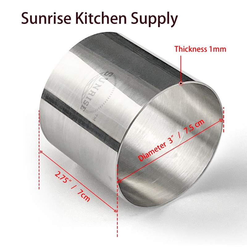 SUNRISE (Pack of 4) Kitchen Supply Plating Forms Stainless Steel