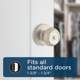 Weiser Phoenix Satin Nickel Door Knob, Interior Door Handles/Passage Knobs for Hall and Closet Door, Non-locking Hall/Closet Door Handle, Traditional Home Décor