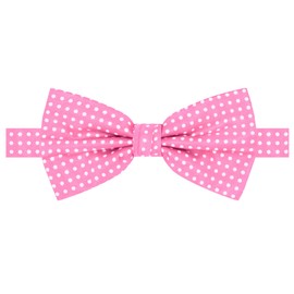 Jacob Alexander Polka Dot Print Men's Polka Dotted Pretied Bowtie - Pink