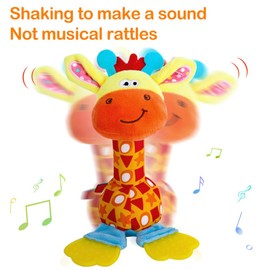 HUADADA Baby Soft Rattles Shaker, Infant Developmental Hand Grip Toys, Sensory Learning Toys with Teether, Sounds for Baby, 3-6-9-12 Months Old