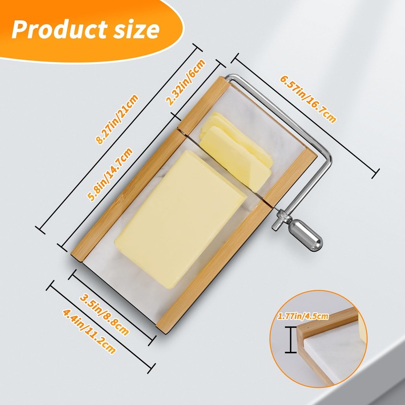 Tianman Cheese Slicer Cheese Cutter with 4 Replacement Cutting Wire,Heavy