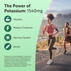 Nutravita Potassium Supplements 1540mg with Vitamin C, D & Magnesium - 150 Vegan Tablets - High Strength Potassium Citrate - Electrolytes Support - Contributes to Normal Muscle Function