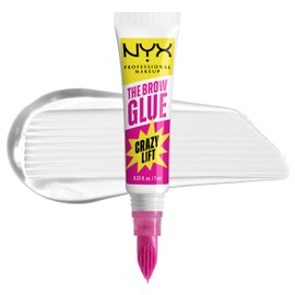 NYX Professional Makeup The Brow Glue Crazy Lift, Gel de Cejas con fijación extrema por 24H, efecto laminado, cepillo integrado para precisión, 7ml - 