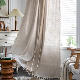 ColorBird Boho Curtains 2 Panels Striped 63 inch Bohemia Western Curtain for Living Room Bedroom