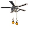 Set of 2 Vintage-Style Amber Fan Pull Ceiling Fan Chain