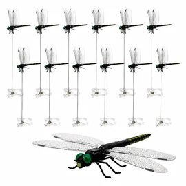 12-Piece Dragonfly Garden Clips for Plants and Yard Decor - Lifelike Moving Ornaments for Indoor and Outdoor Spaces