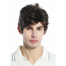 WIG ME UP - DW94A-10 Wig Men Women Short Parted Wavy Medium Brown Brown