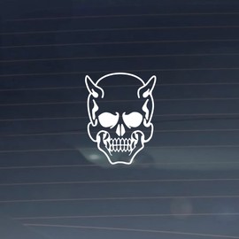 Alpha K Devil Decal Vinyl Stickers for Cars, Decal Vinyl Stickers for Cars, Trucks, Vans, SUVs, White Color , 6.5” inch