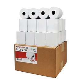 (30 Coreless Rolls - 50 GSM) 3 1/8 x 230 Thermal Paper Receipt Rolls fits all Clover POS Cash Register Printers for TSP500 TSP600 TSP 700 TSP2000 CT S300 from BuyRegisterRolls