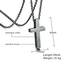 LiFashion WWJD HWLF Cross Necklace Medium Cross Pendant What Would Jesus Do Hand Prayer Necklaces Stainless Steel Christian Crucifix Catholic Religious Jewelry for Unisex for Baptism Gift