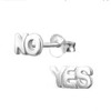 FIVE-D Yes No Earrings 925 Sterling Silver, Sterling Silver, Crystal