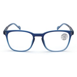 V.W.E. Lightweight Men Progressive Bifocal Reading Glasses – No Line, No Bubble – Clear Zero Power on Top Readers (Matte Blue, 2.50, x)