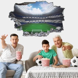 ANHUIB Large 3D Football Wall Stickers,Football Stickers for Bedrooms for Boys,Football Wallpaper Boys Room Wall Stickers,Soccer Football Vinyl Wall Art Decal for Teenagers Boys 3D Bedroom Accessories