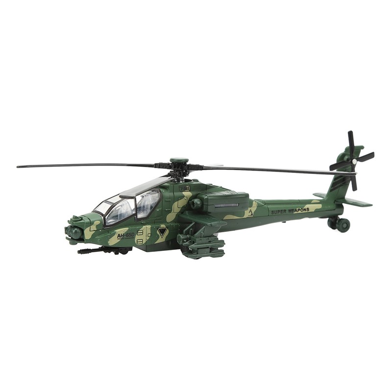 Alloy Copter Model Simulated Lifelike Diecast Pull Back Sound Light