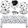 Kochorie 121 Pieces Black Dog Paw Print Party Supplies Tableware