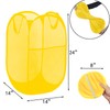 Aplter Pop Up Laundry Basket Mesh Collapsible Laundry Basket Foldable