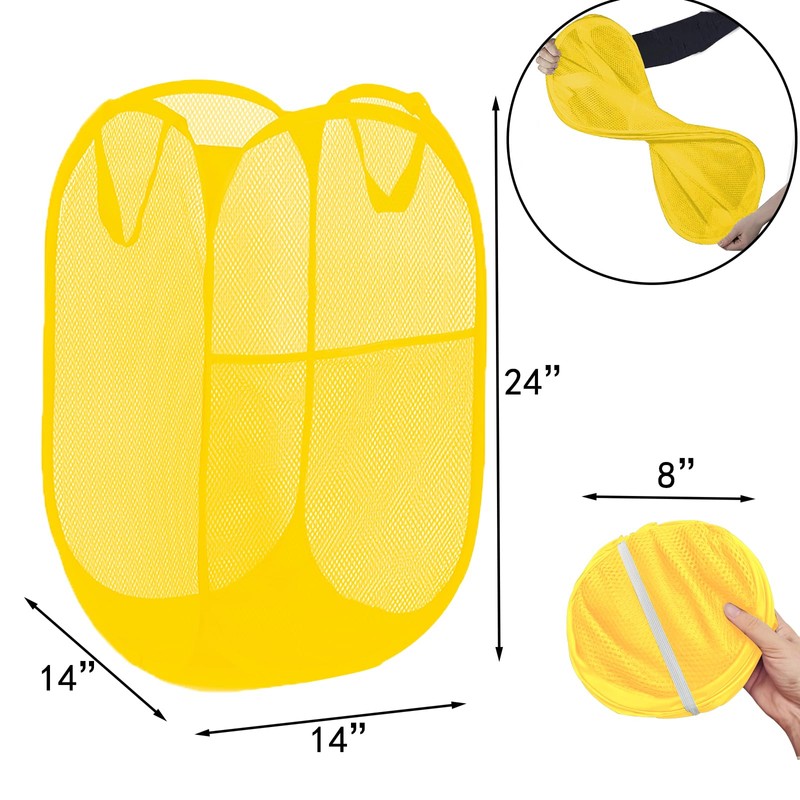 Aplter Pop Up Laundry Basket Mesh Collapsible Laundry Basket Foldable