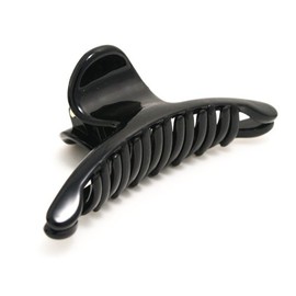 Mia Slim Clip Hair Accessory Jaw Clamp, Super Slim, Super Strong, Low Profile, Updo French Twist Styling Tool, Black Shiny Smooth Acrylic Plastic, For Women and Girls 1pc