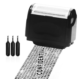 Privacy ID Address Blocker with Data Defender Roller Stamp (Wide Black + 3 Refills Ink)