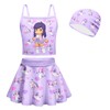 Big Girls Graphic Swimsuit Kids Novelty Bathing Suit Purple Rash