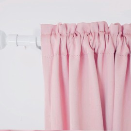 LKTCOBTAC Pink Small Tiers Kitchen Short Small Mini Window Curtains Valance 10 inches Length Blackout Home Decor Blackout Basement rv Camper Living Room/Bedroom 52W by 10L 1 Piece Rod Pocket