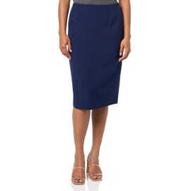 Kasper Women's Classic Skirt-Below Knee Length, Navy