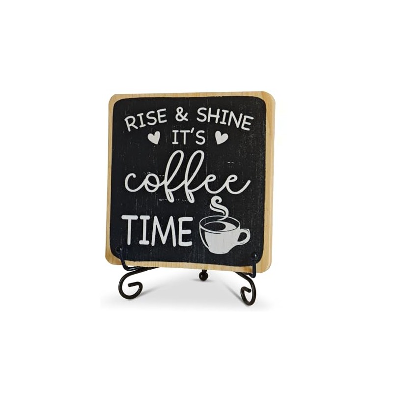 Farmhouse Coffee Bar Sign, Rise & Shine It's Coffee Time,