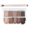 5-Color Matte Eyeshadow Palette with Dual-Ended Brush, Cool-Toned Taupe Shades