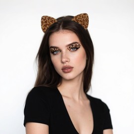 Moikolok Cheetah Leopard Ears Headband Cat Ears Hairband