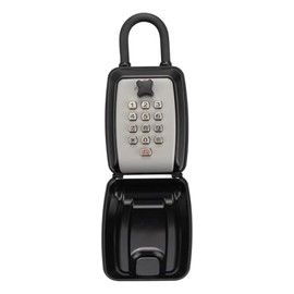 XINRUNHANG Key Lock Box for Outside Surfing, 12 Digit Combination Lockbox for House Key, Portable Key Safe Padlock for Cars, Indoor, Garage, Garden, Store, Realtors with Shackle, Waterproof Cover