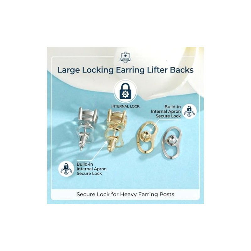 Respaldos de Bala para Aretes Pesados 4 Unidades