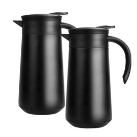 GearRoot 28oz Coffee Carafe Airpot Insulated Coffee Thermos Urn Stainless Steel Vacuum Thermal Pot Flask for Coffee, Hot Water, Tea, Hot Beverage - Keep 9 Hours Hot, 18 Hours Cold (2 Pack Black)