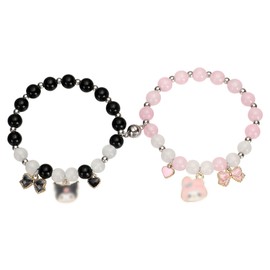 EXPHAIN Couples Bracelets For Him And Her Bf And Gf Relationship Bracelets For Couples Matching Best Friend Magnetic Bracelets Cute Kawaii Friendship Bracelet Gifts For Women Girls
