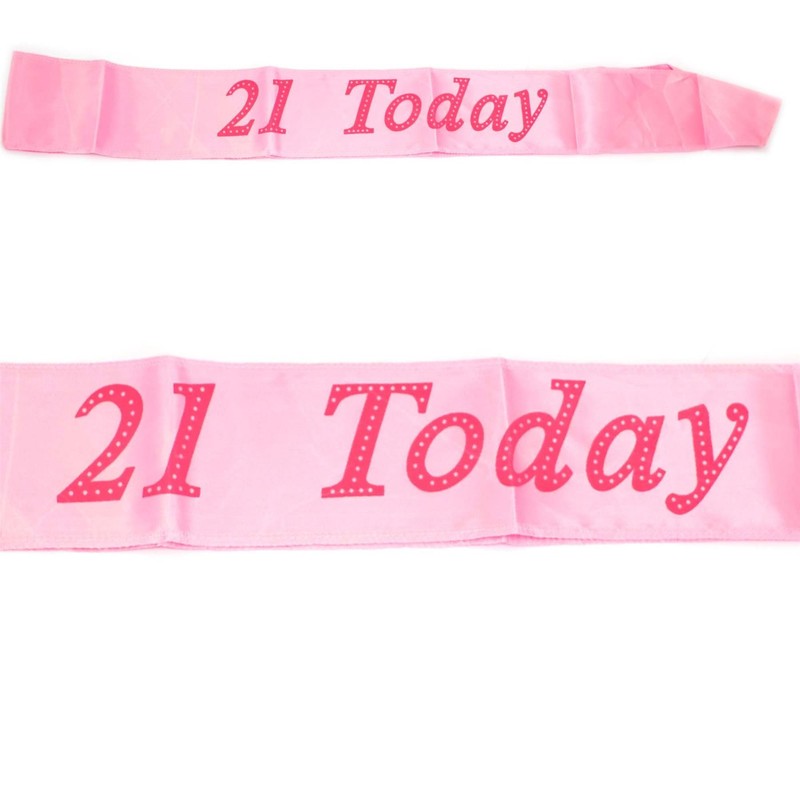 SHATCHI Pink 21 Today Satin Sash 21st Birthday Celebration Fancy