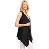 MBJ WSK1071 Womens Lightweight Sleeveless Draped Open Cardigan S Black