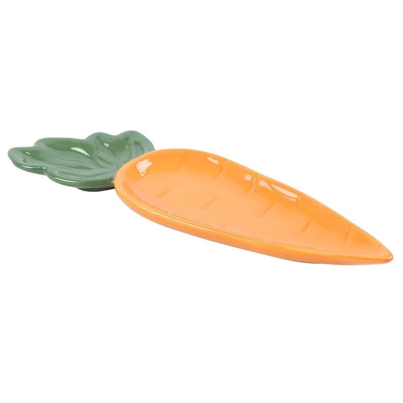 Brown and Ginger Carrot Shaped Ceramic Serving Dish