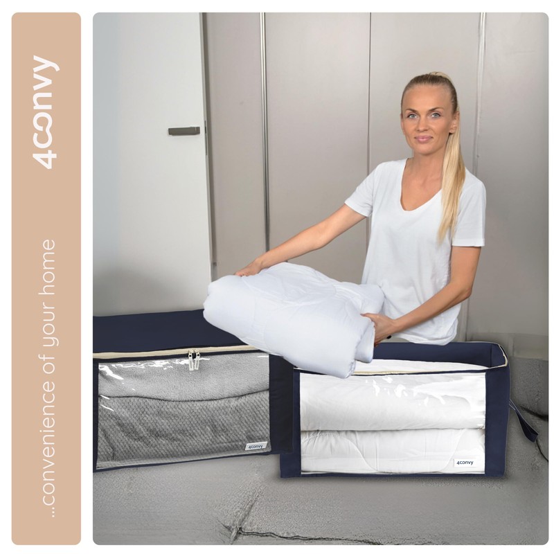 4CONVY Solid, Foldable Clothes Storage Box with Zipper - [2024